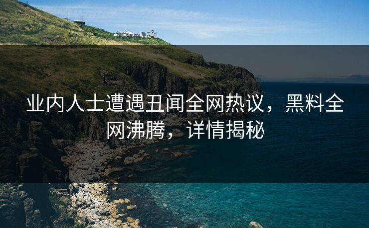 业内人士遭遇丑闻全网热议，黑料全网沸腾，详情揭秘