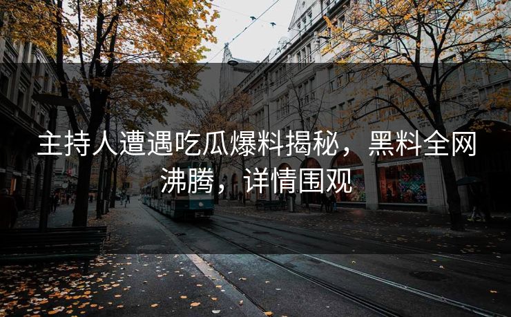 主持人遭遇吃瓜爆料揭秘，黑料全网沸腾，详情围观