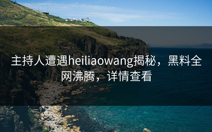 主持人遭遇heiliaowang揭秘，黑料全网沸腾，详情查看  第1张